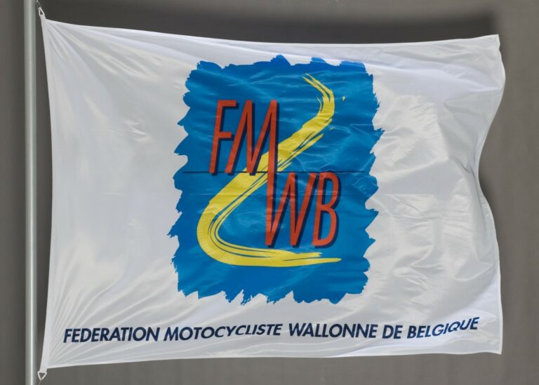 Fahnenmast – ein klassischer Firmenfahnenmast mit Logo zum Hissen an einem handelsüblichen Außenmast