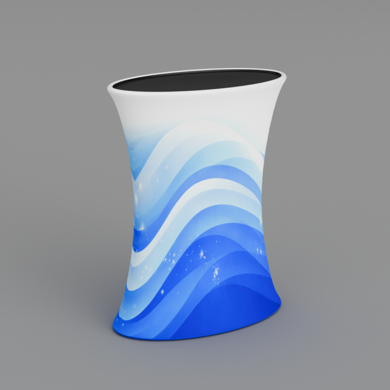 Quick Up Werbestand – ein schnell zusammenklappbarer Promotionstand mit Regalen (ideal für Hostessen)