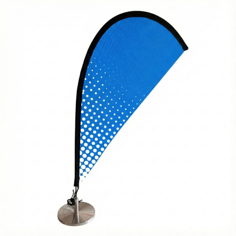 Mini-Strandflagge als Tischflagge – ein kompaktes Set mit Ihrem eigenen Druck und stabilem Standfuß