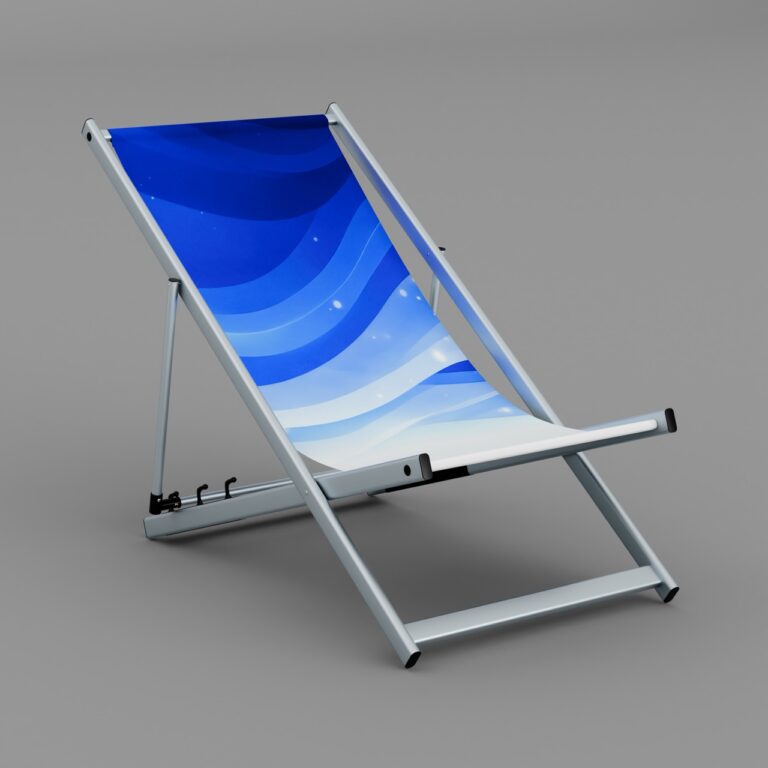 Klassischer L-förmiger Aluminium-Liegestuhl – ein klassischer großer Liegestuhl aus leichtem Aluminium (langlebig und einfach zu transportieren)